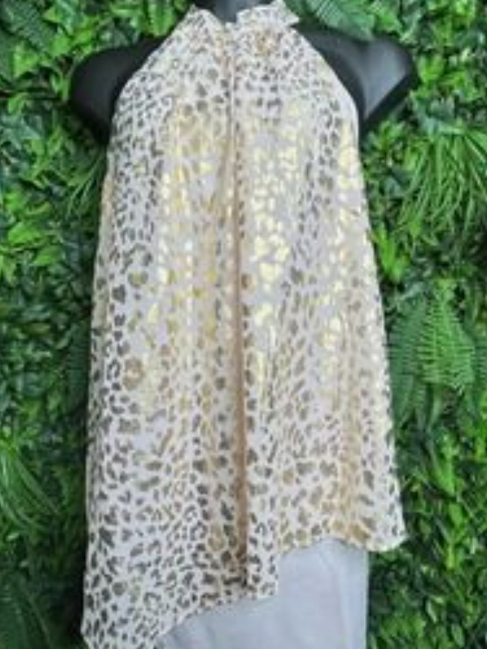 Wrapper Pink Gold Cheetah Print High Neck Sleeveless Tunic Dress Size S